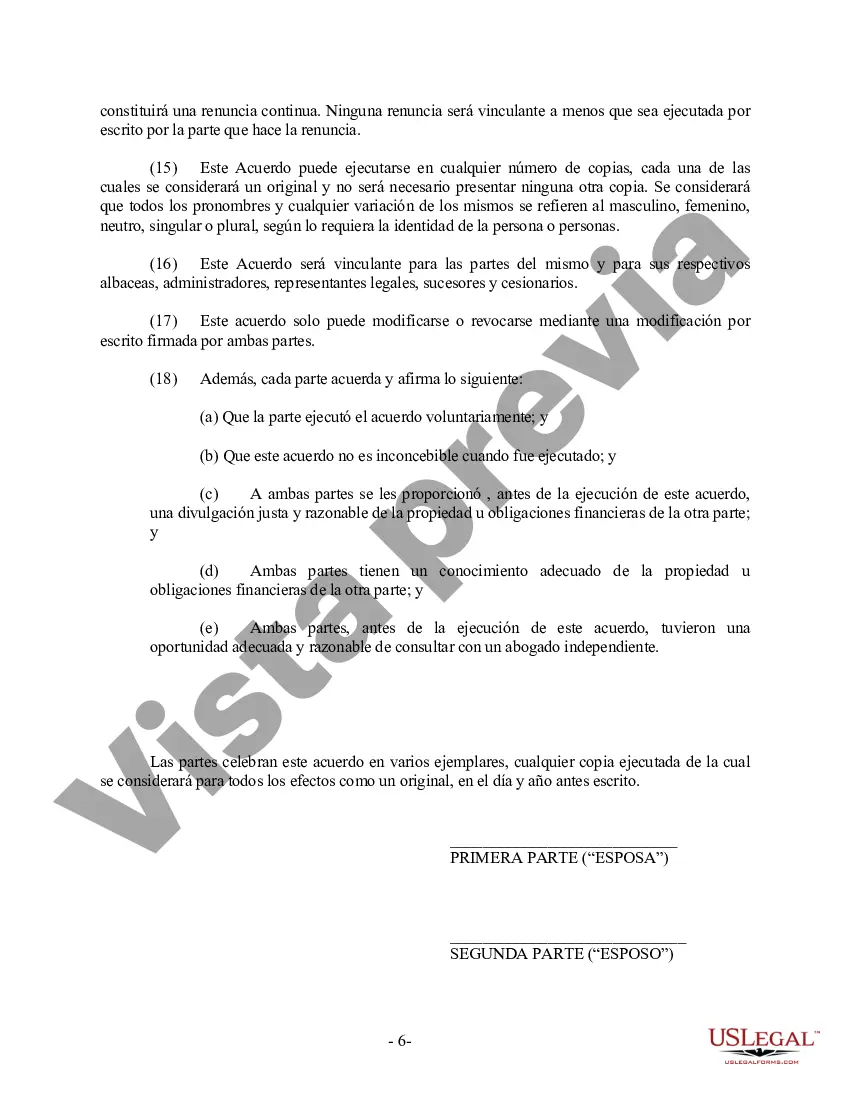 Preview Acuerdo Prenupcial Prematrimonial de Connecticut con Estados Financieros - Ley Uniforme de Acuerdo Prematrimonial