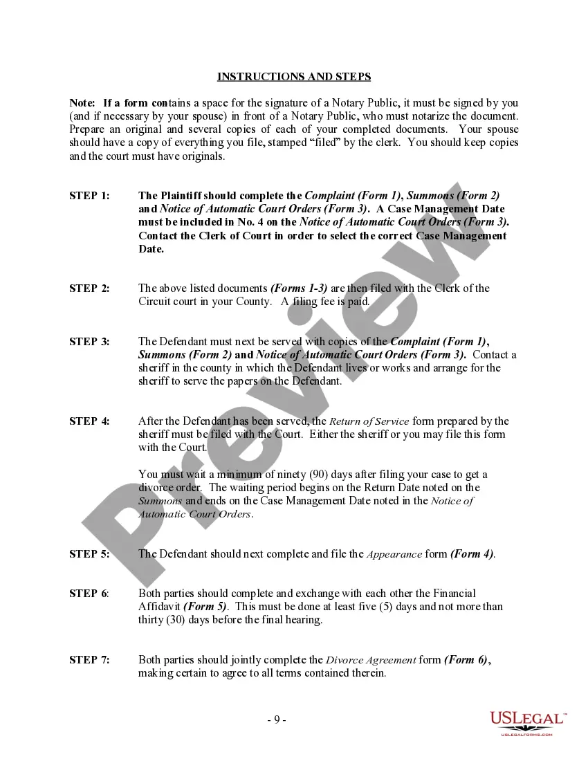 Preview Connecticut No-Fault Agreed Uncontested Divorce Package for Dissolution of Marriage for Persons with No Children with or without Property and Debts
