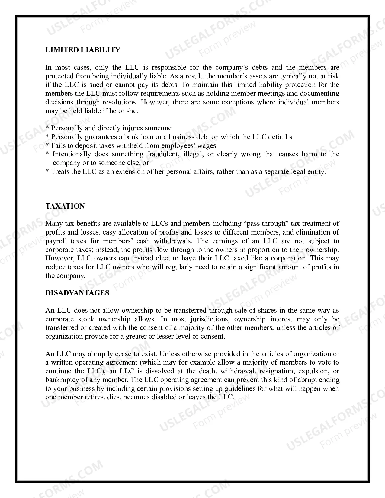 Preview Connecticut Limited Liability Company LLC Formation Package