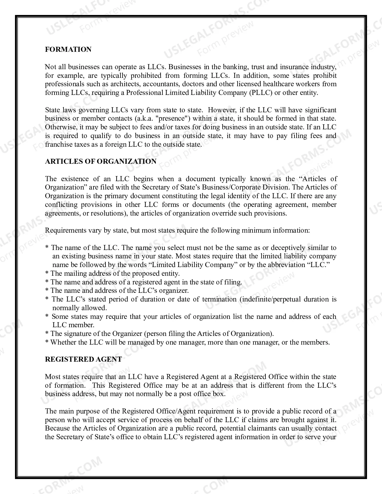 Preview Connecticut Limited Liability Company LLC Formation Package