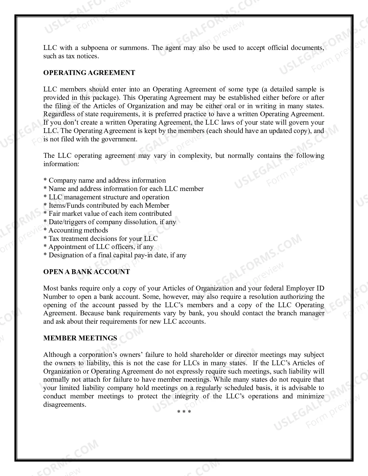 Preview Connecticut Limited Liability Company LLC Formation Package