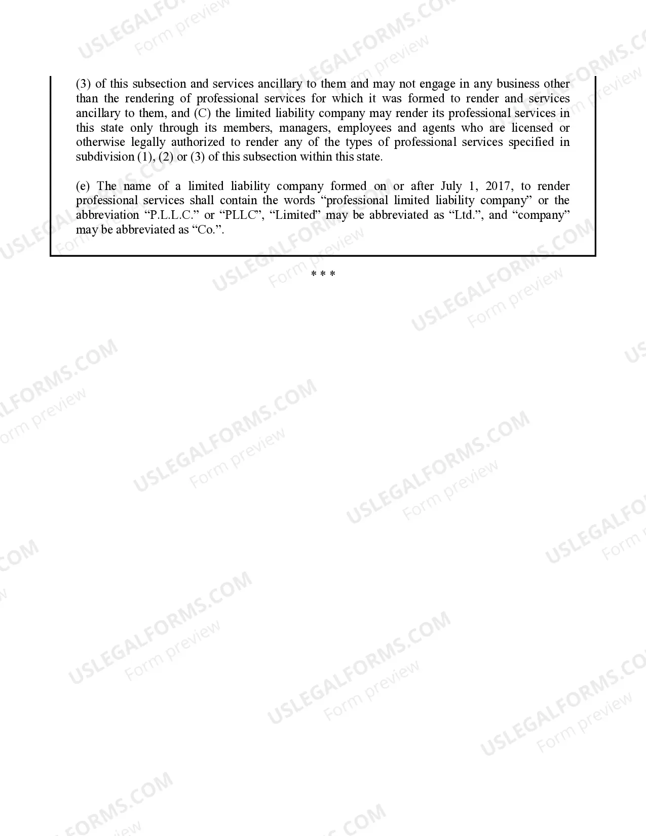 Preview Connecticut Professional Limited Liability Company PLLC Formation Package