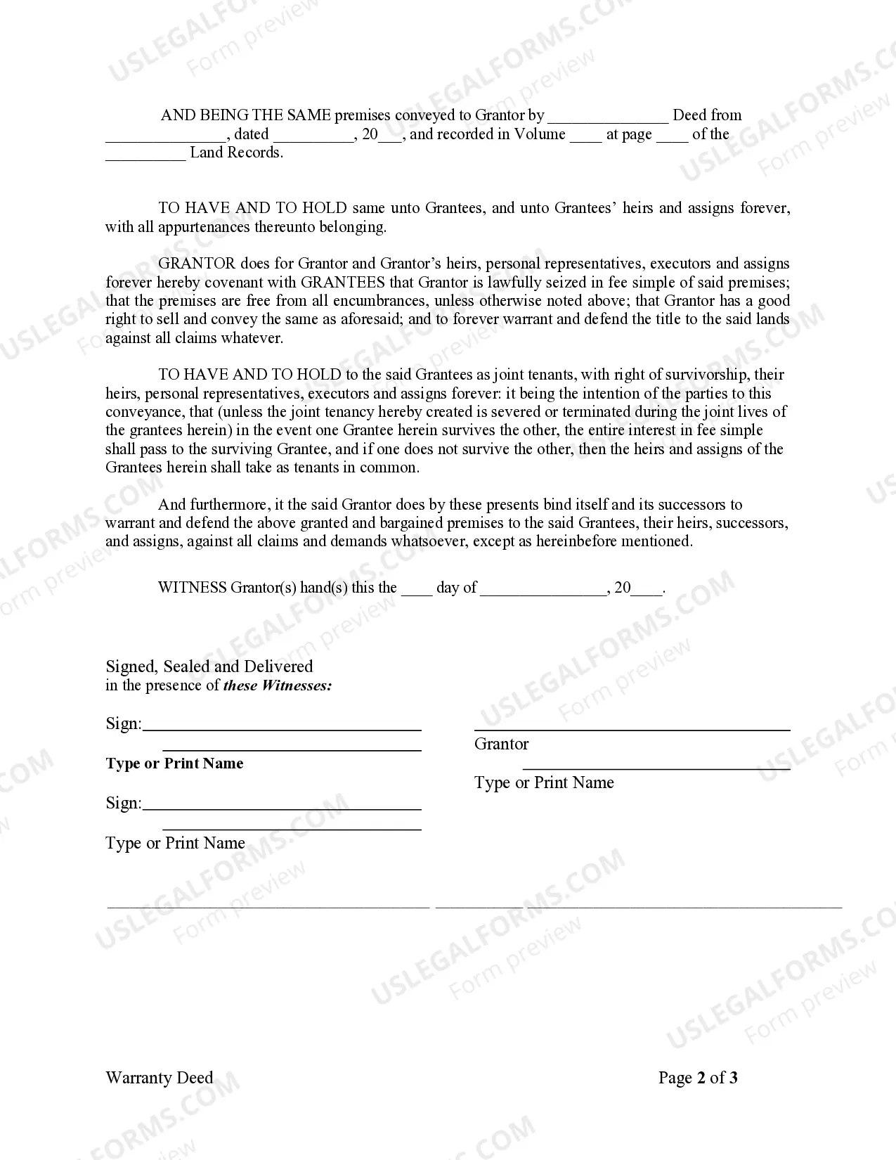 Preview Warranty Deed from Individual to Husband and Wife