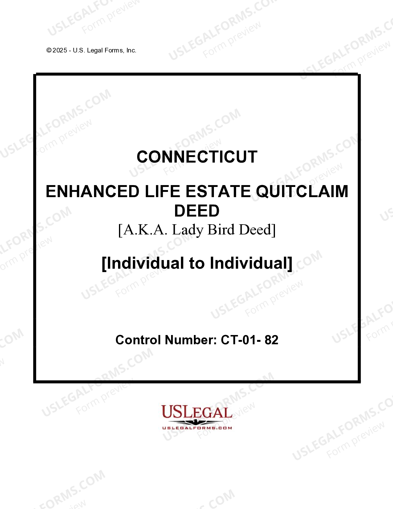 Stamford Connecticut Enhanced Life Estate or Lady Bird Quitclaim Deed