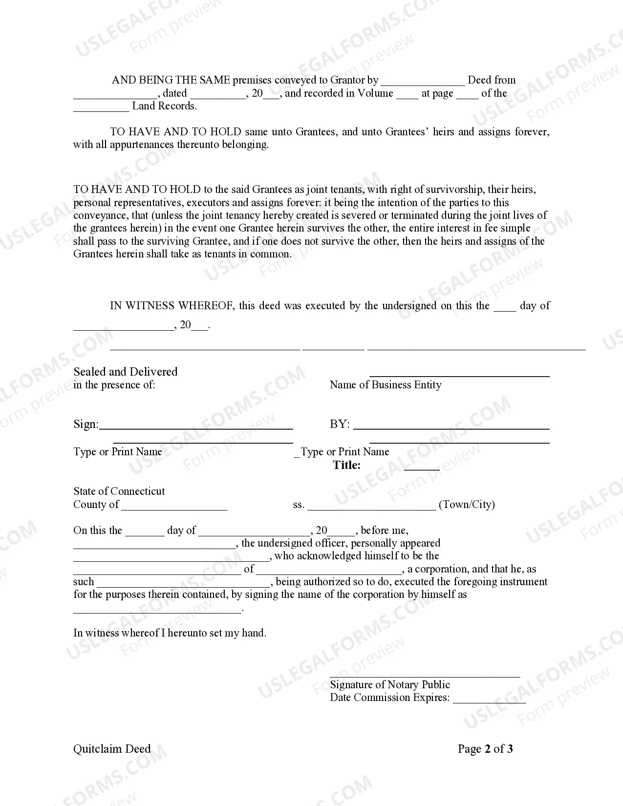Preview Quitclaim Deed from Corporation to Husband and Wife