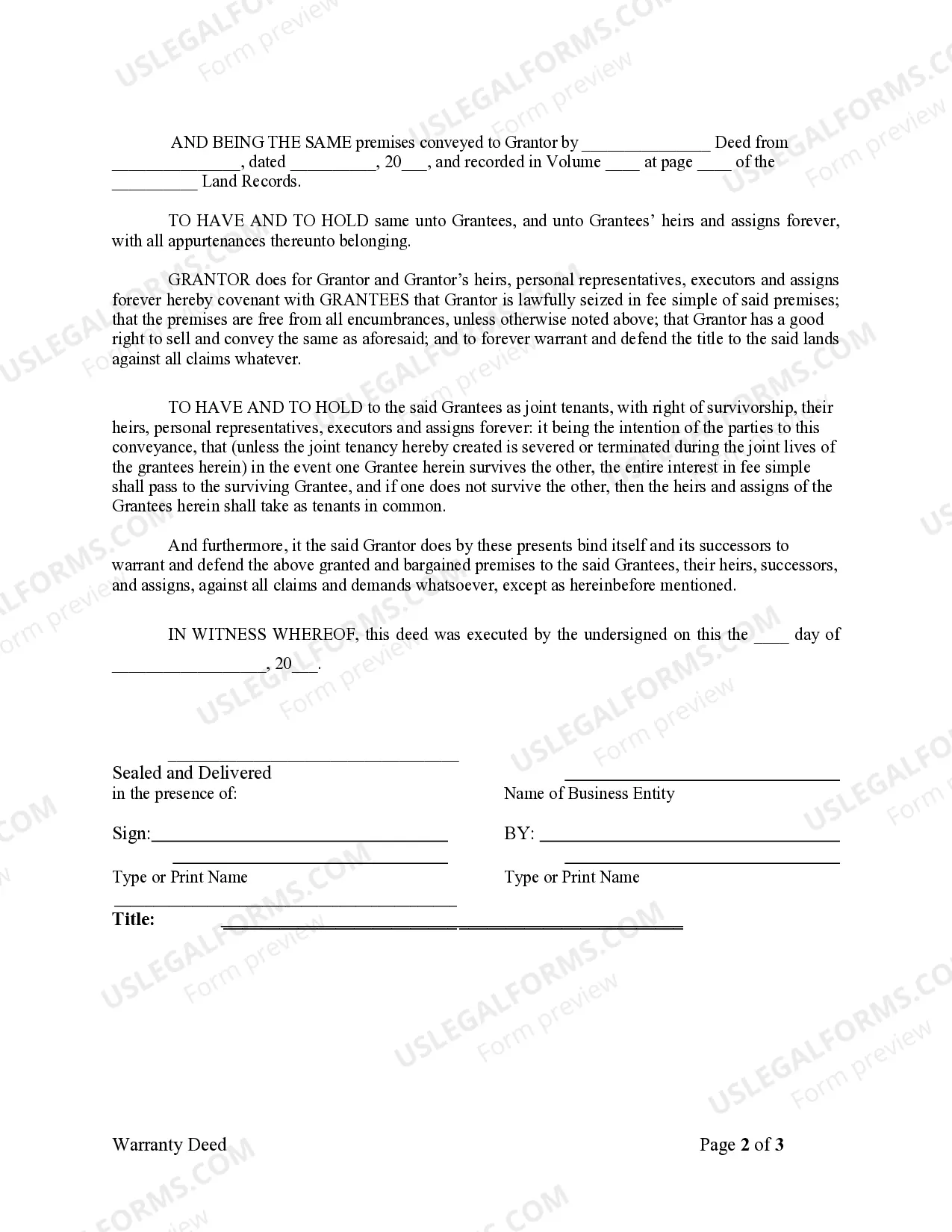 Preview Warranty Deed from Corporation to Husband and Wife
