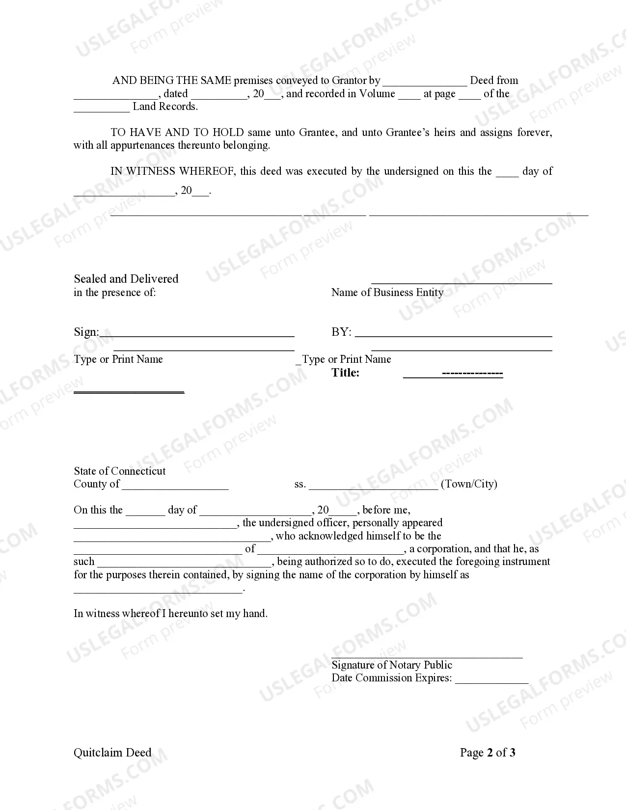 Preview Quitclaim Deed from Corporation to Individual