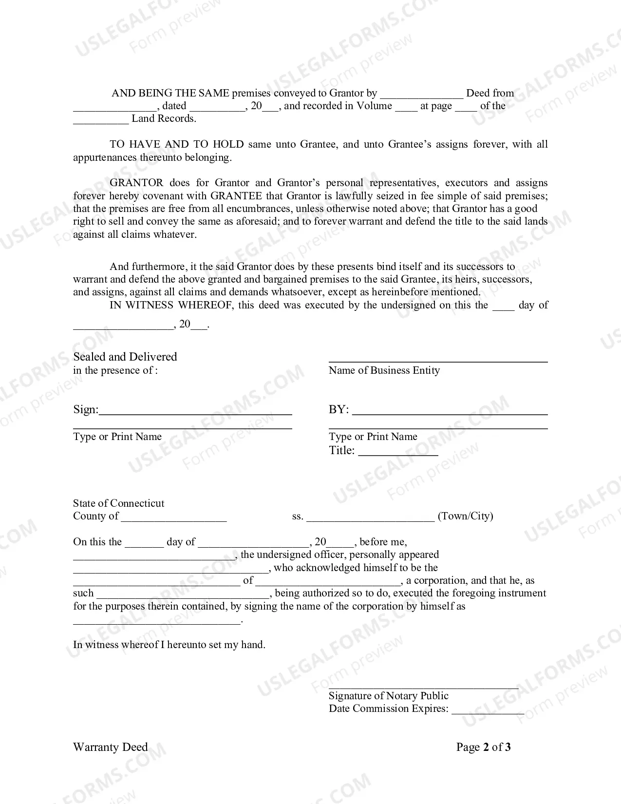 Preview Warranty Deed from Corporation to Corporation