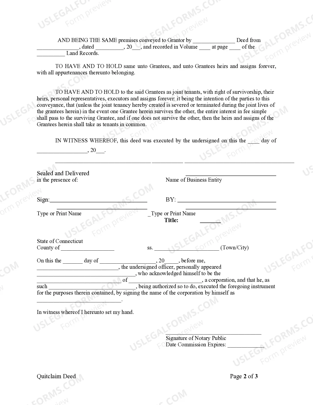 Preview Quitclaim Deed from Corporation to Two Individuals