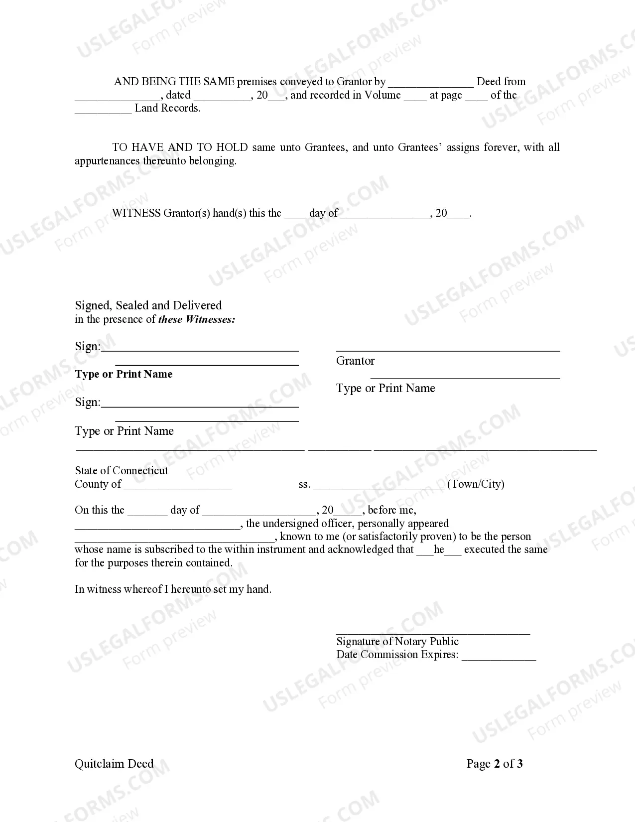 Preview Quitclaim Deed from Husband to Himself and Wife