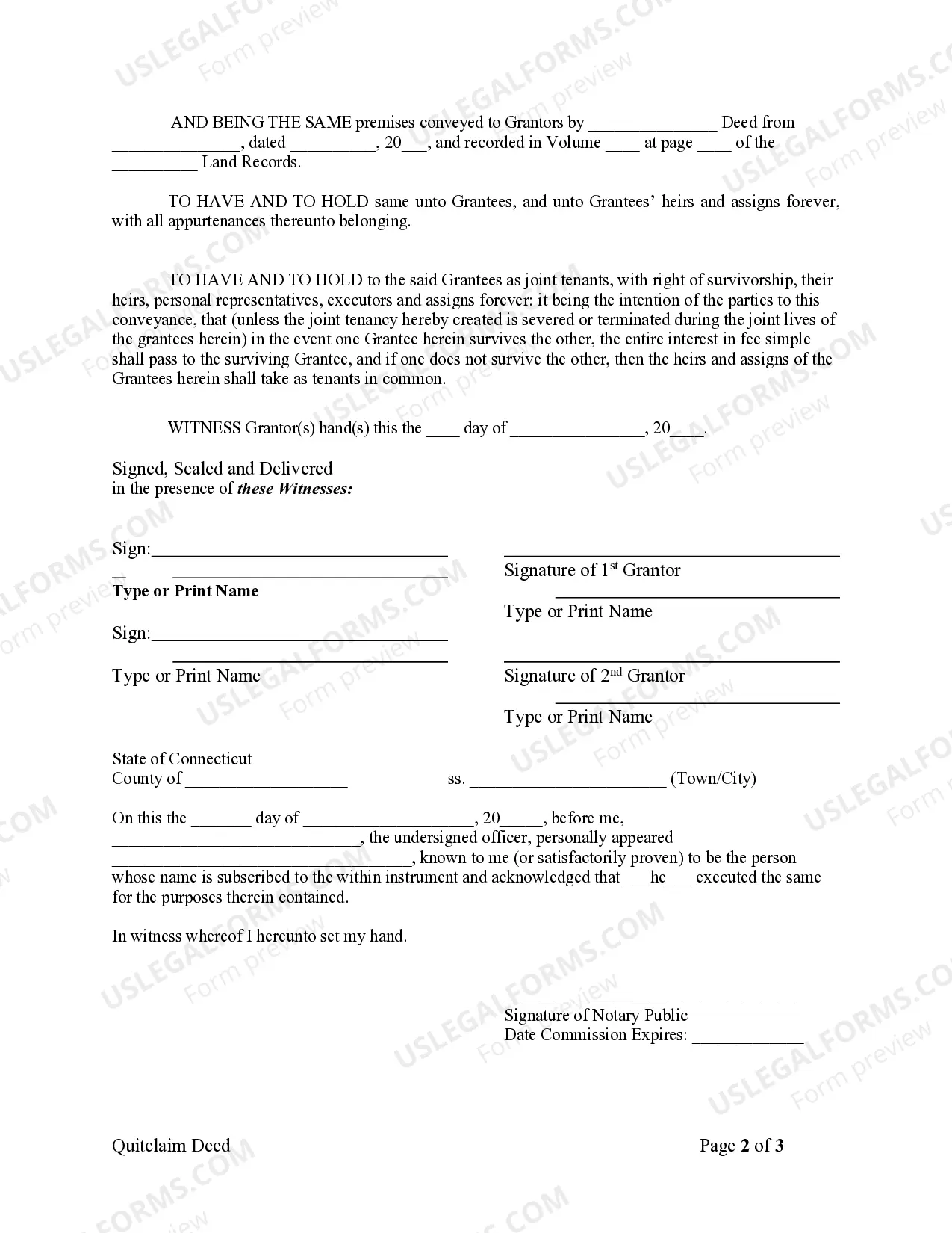 Preview Quitclaim Deed from Husband and Wife to Husband and Wife