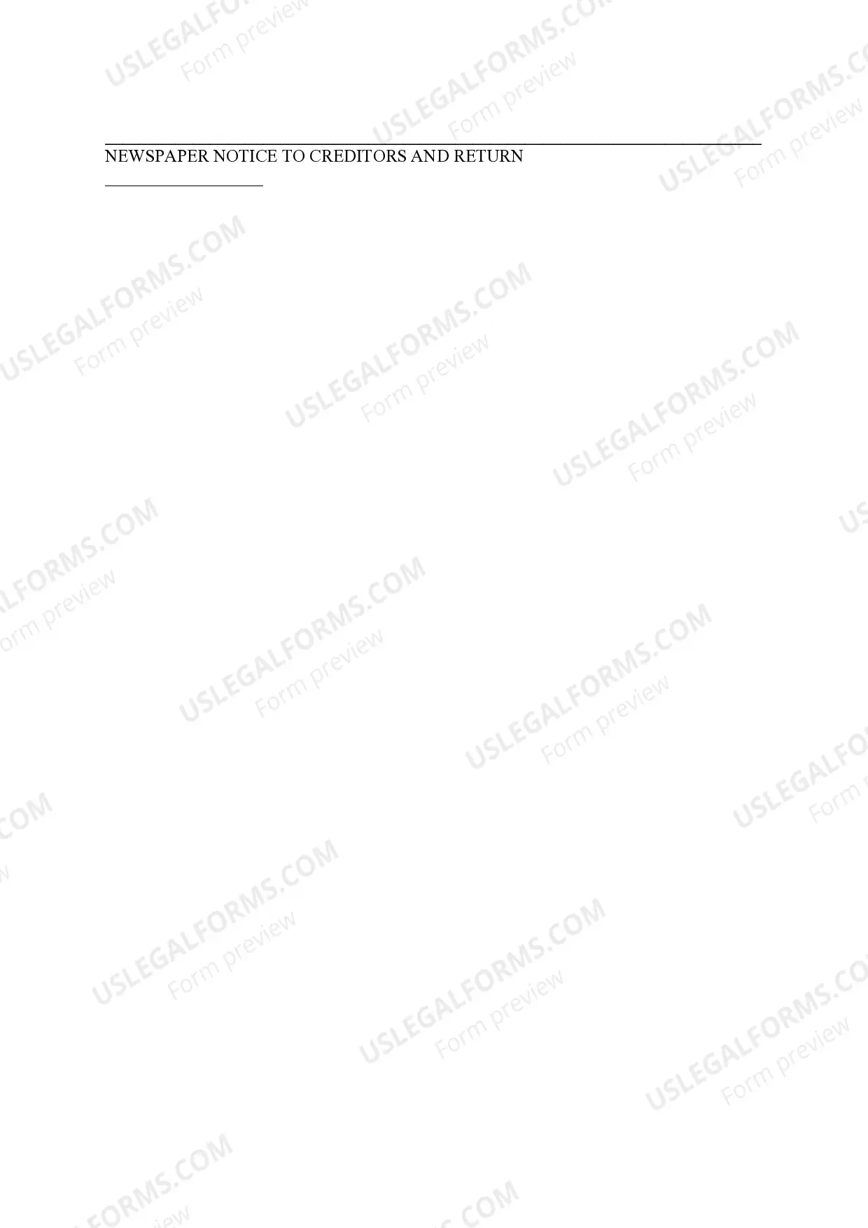 Preview Notice to Creditors