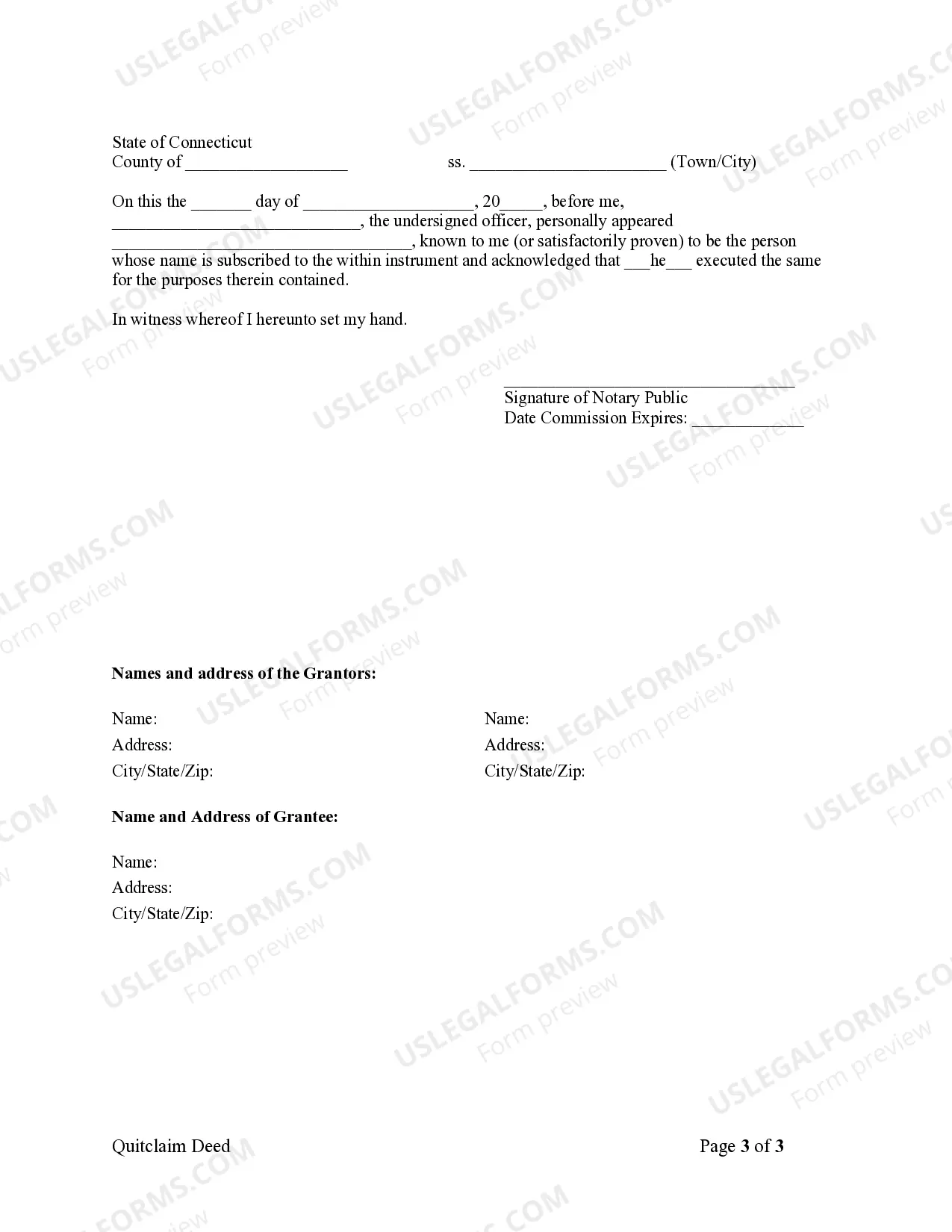 Preview Quitclaim Deed from Husband and Wife to an Individual