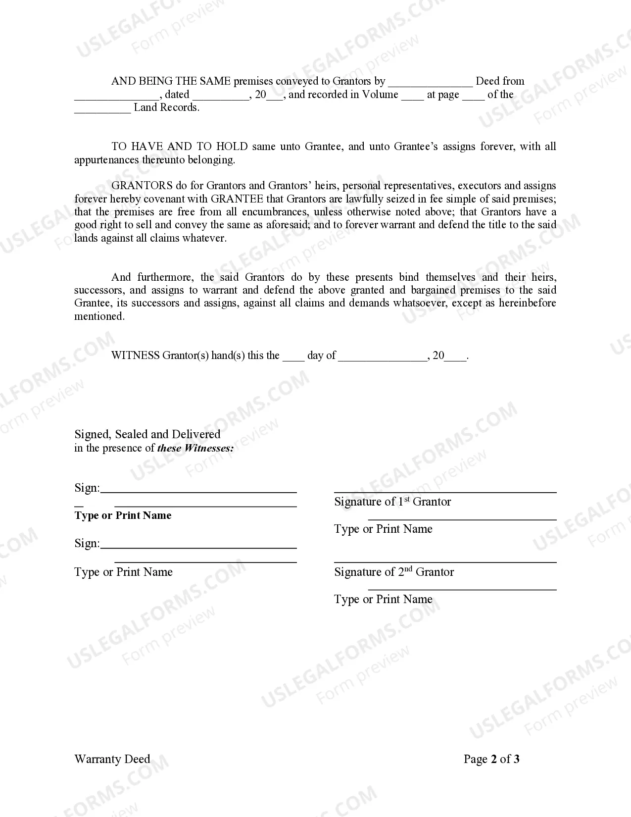 Preview Warranty Deed from Husband and Wife to an Individual