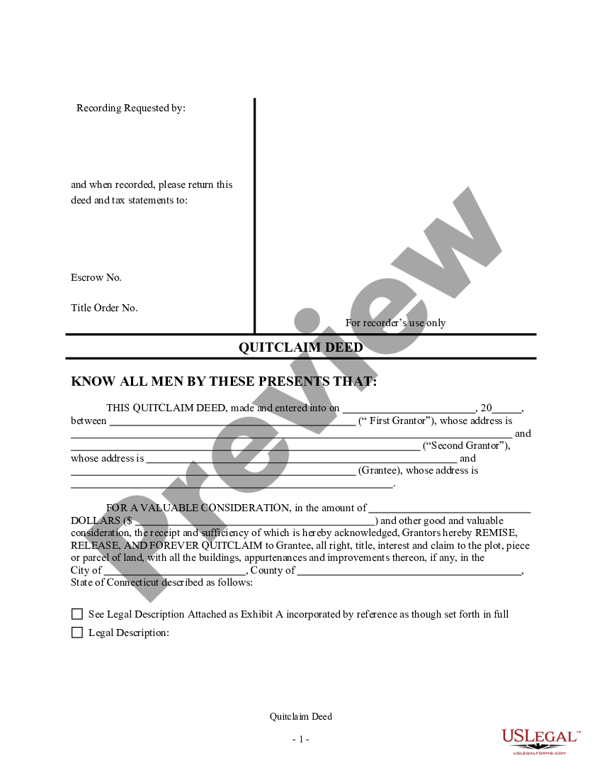 Quitclaim Deed Connecticut With Power Of Attorney Us Legal Forms 3069