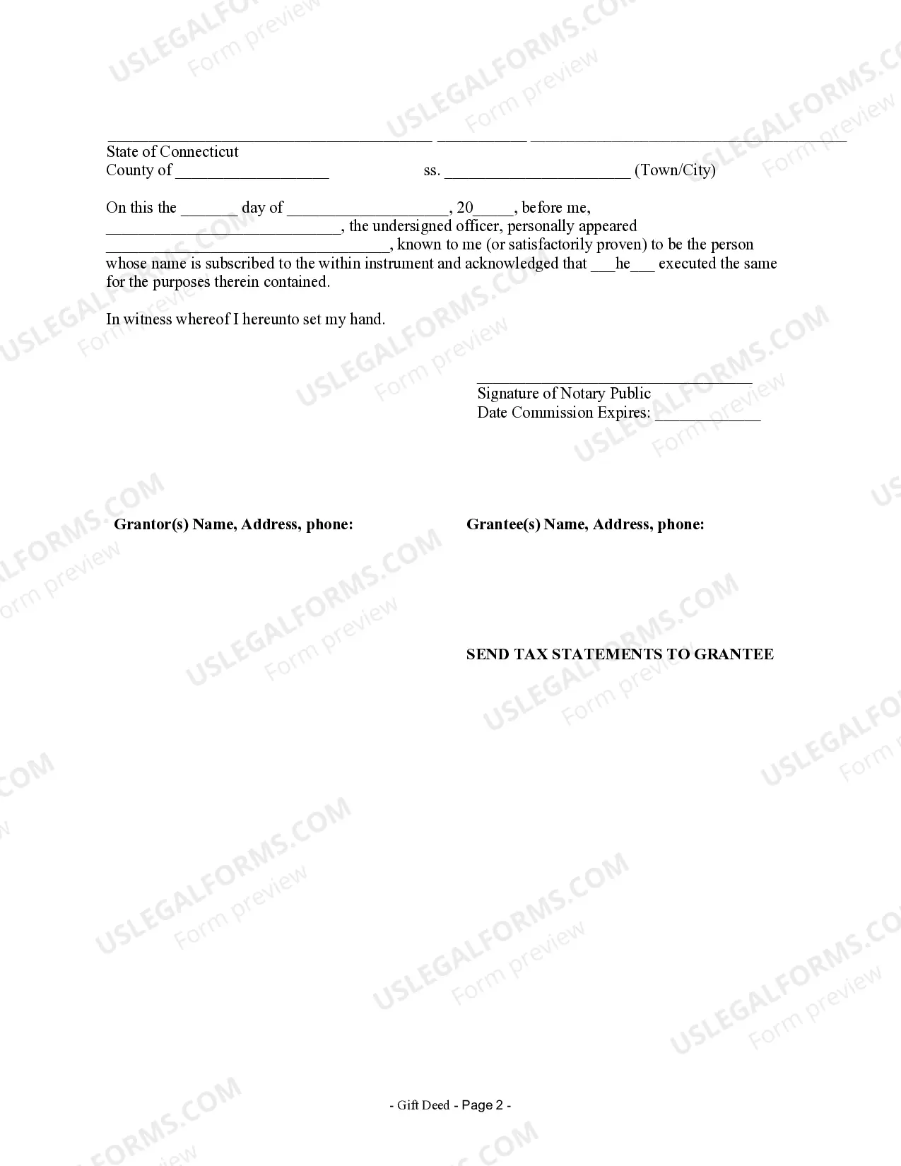 Preview Connecticut Gift Deed for Individual to Individual