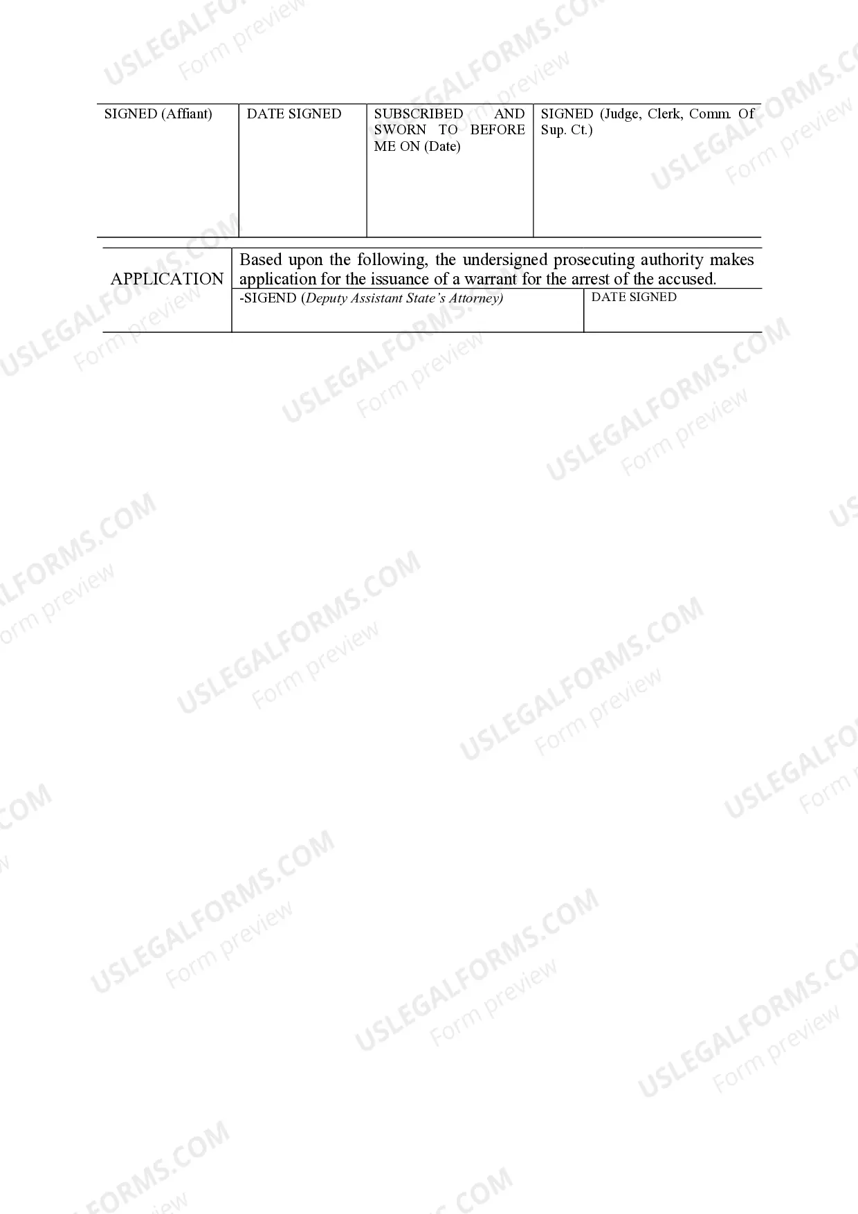 Preview Warrant/Summons/Ticket