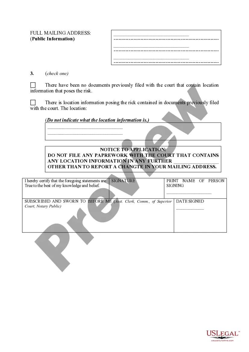 Preview Request for Nondisclosure of Location Information