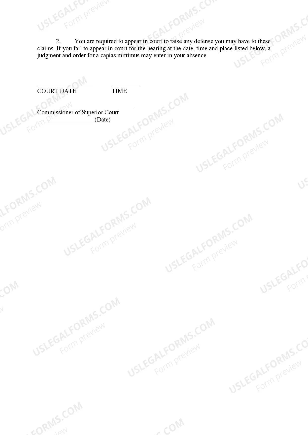 Preview Support Petition/Summons for Hearing/Verified Statement of Facts (Support)