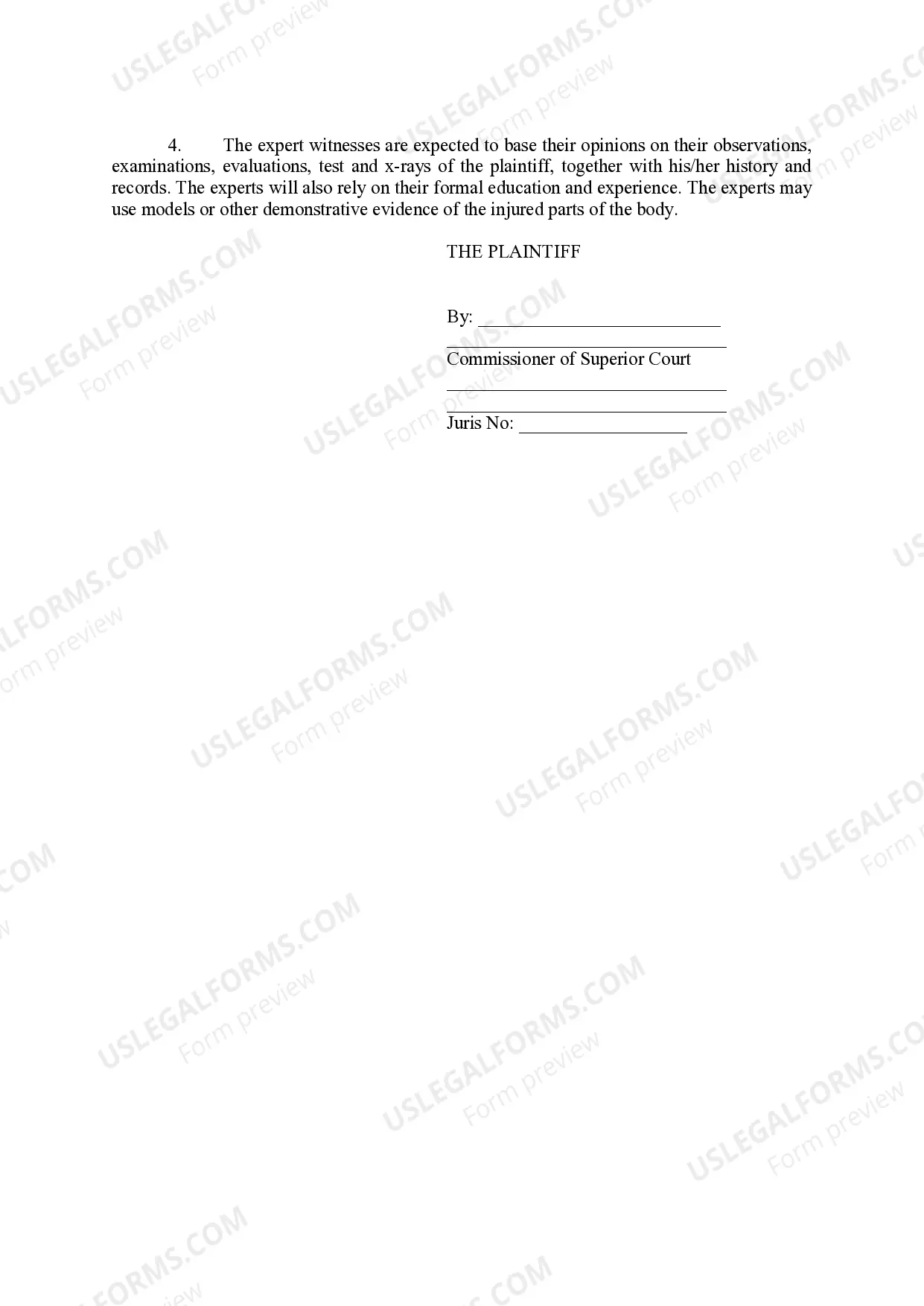 Preview Complaint (Personal Injury due to Negligence)