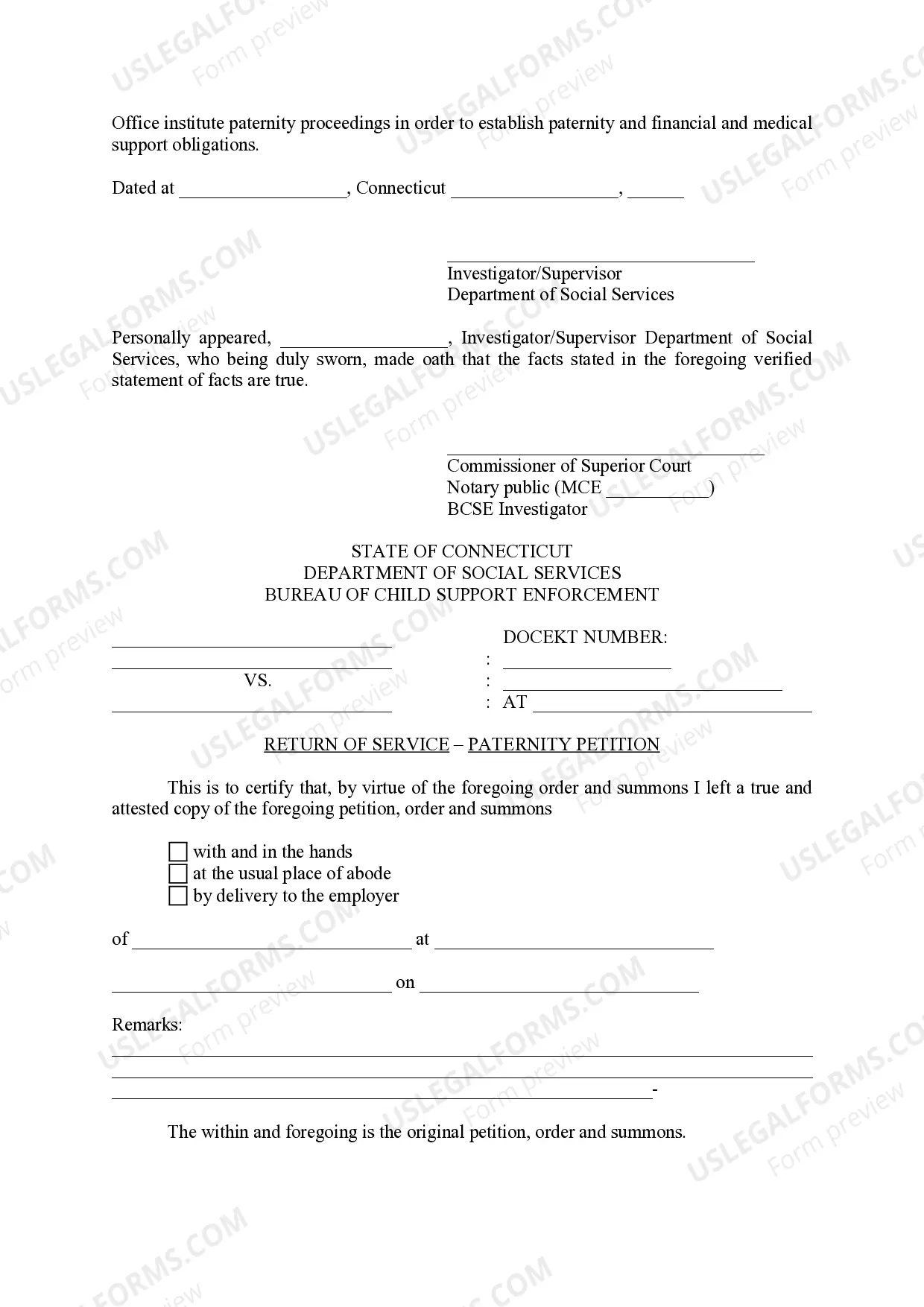 Preview Paternity Petition
