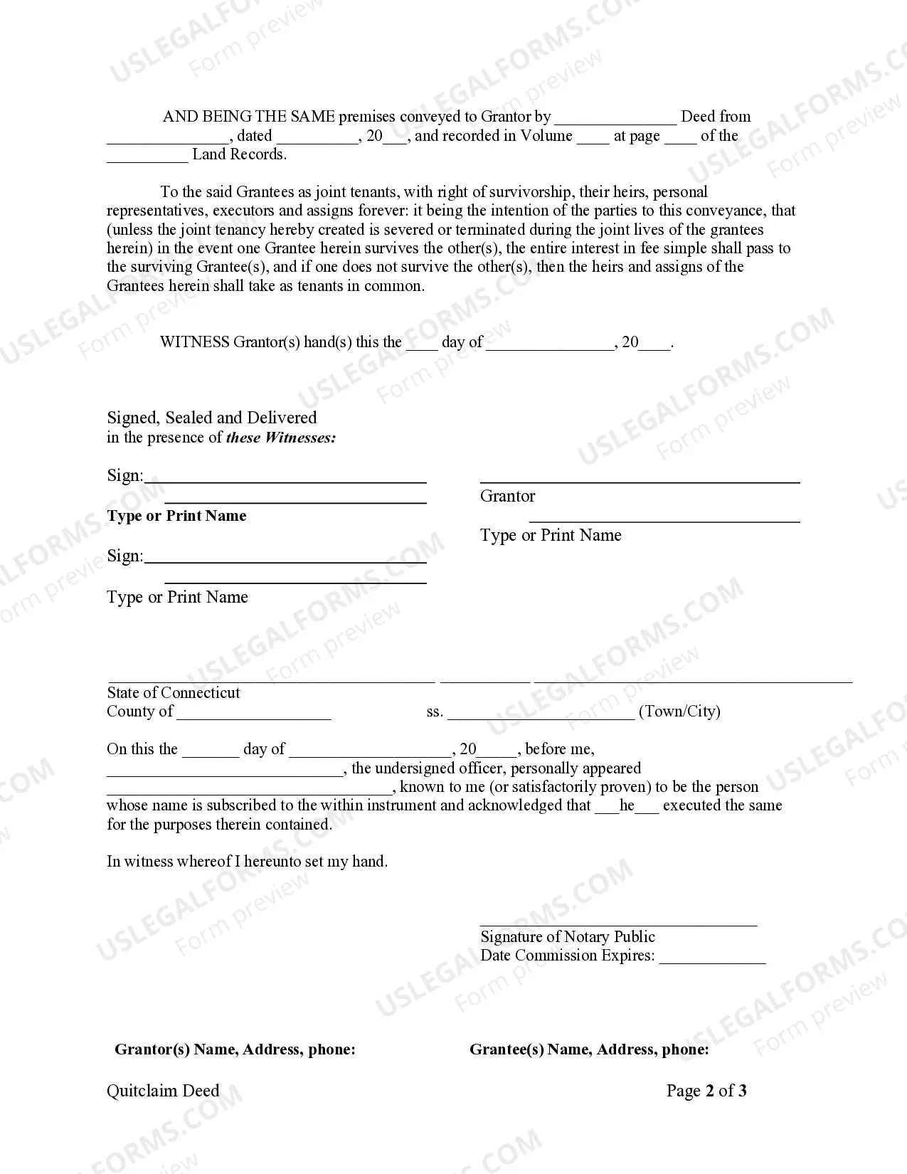 Preview Quitclaim Deed from Individual to Two Individuals in Joint Tenancy