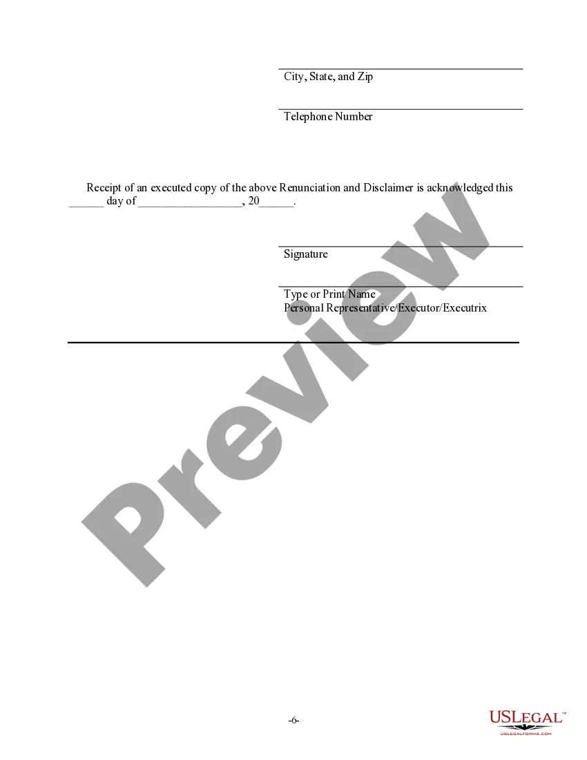 Preview Connecticut Renunciation And Disclaimer of Real Property Interest