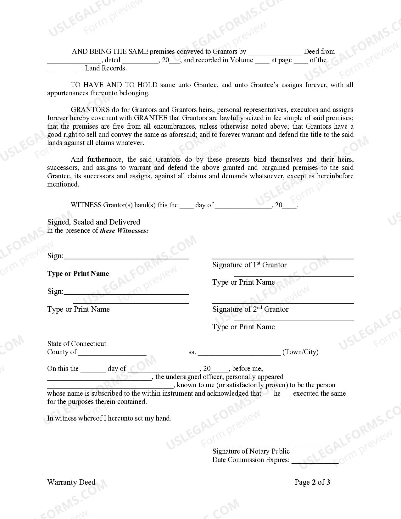 Preview Warranty Deed from two Individuals to Corporation