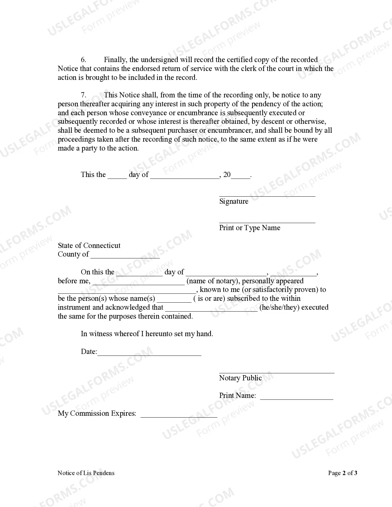 Preview Notice of Lis Pendens - Individual