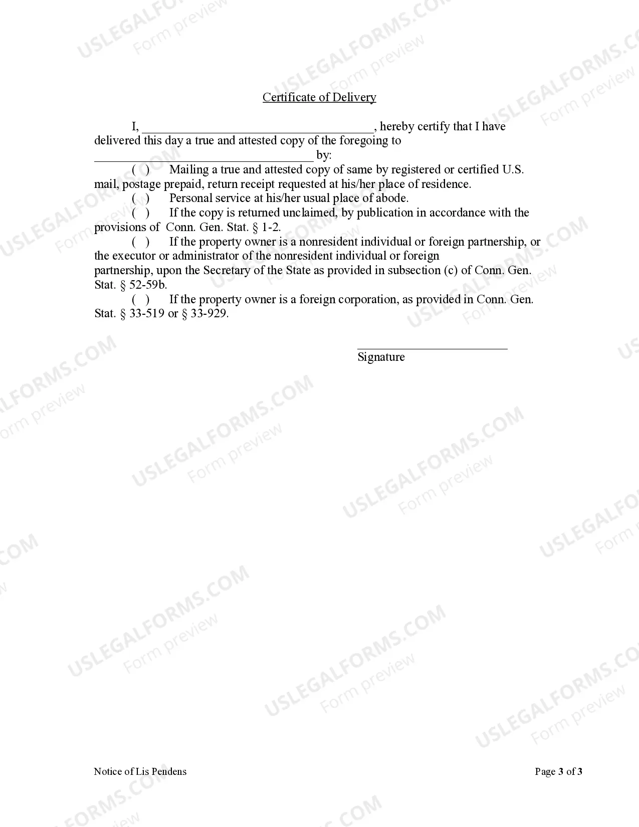 Preview Notice of Lis Pendens - Individual