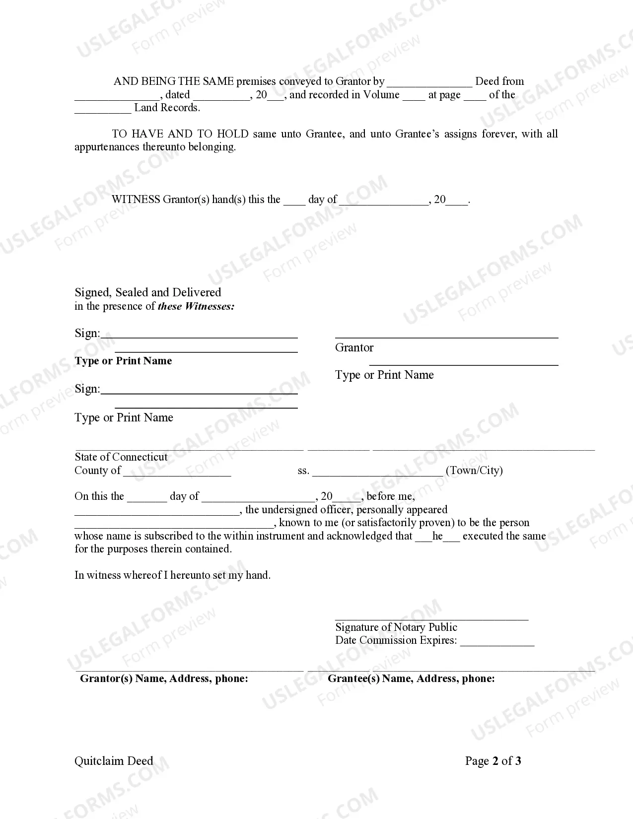 Preview Quitclaim Deed from Individual to LLC