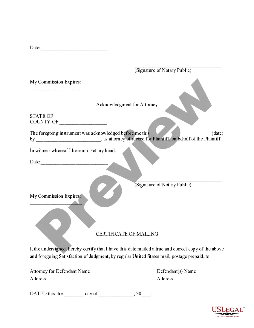 Preview Connecticut Satisfaction of Judgment