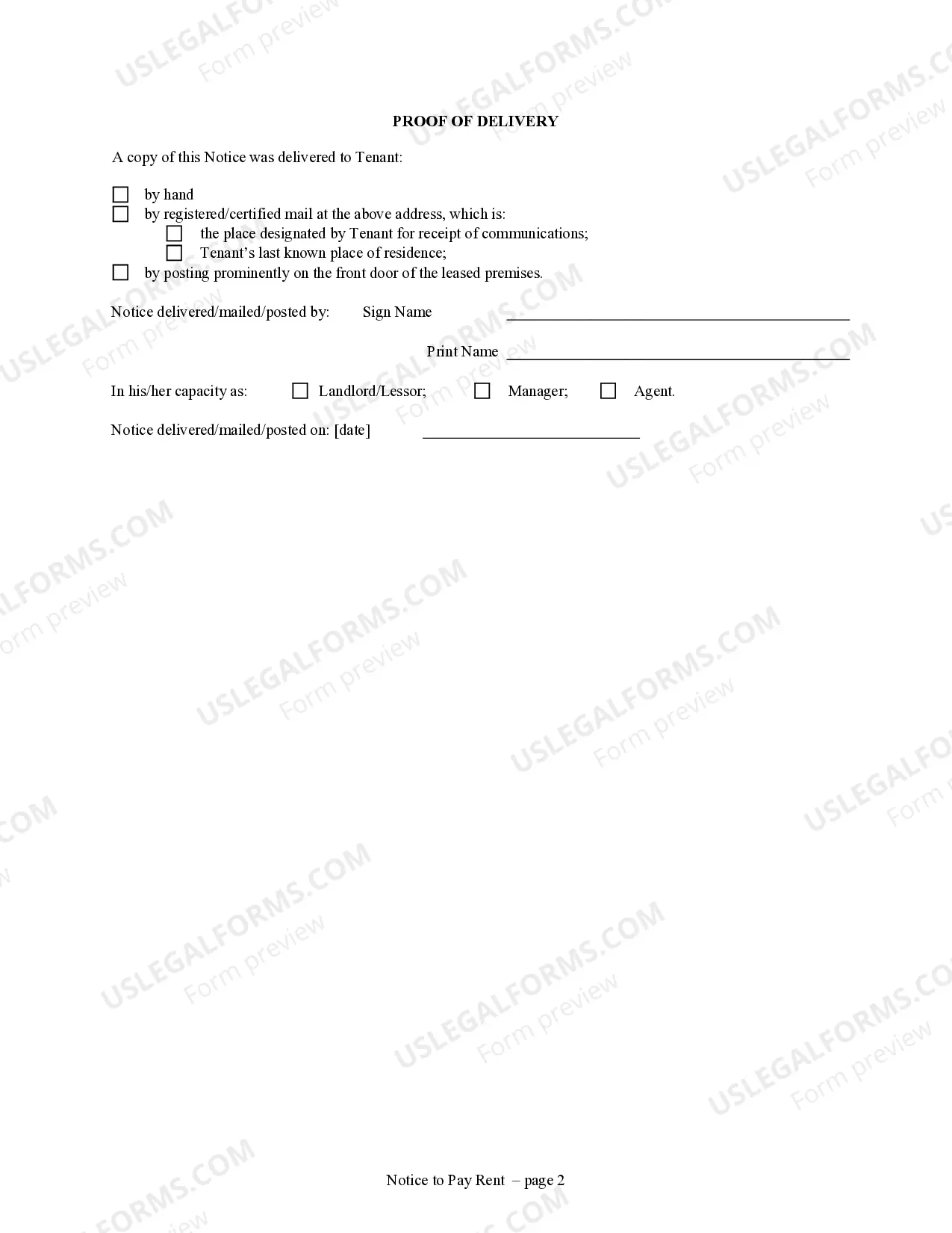 Preview 3 Day Notice to Quit for Failure to Pay Rent Prior to Eviction - Chance to Cure Not Required - Nonresidential