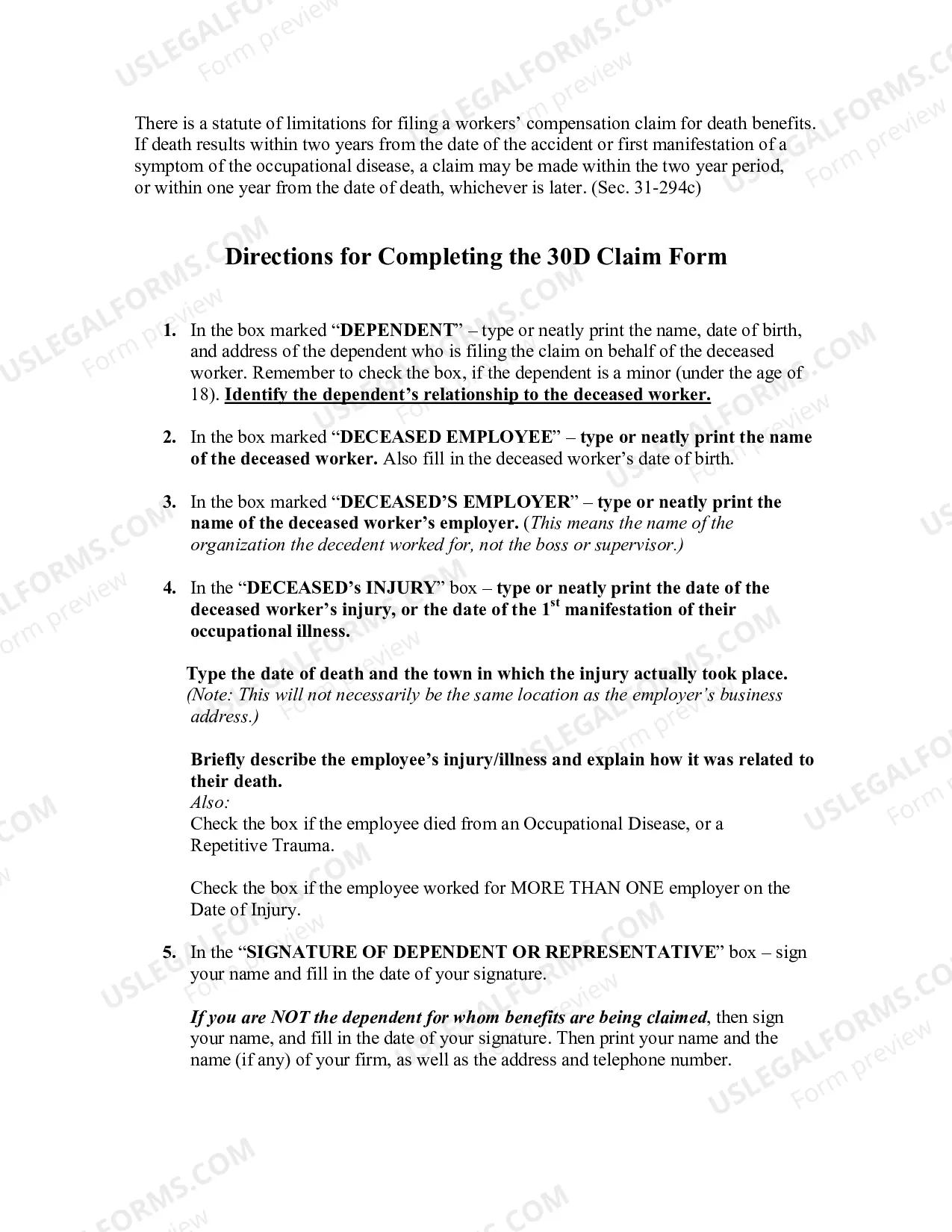 Preview Dependents Notice of Claim
