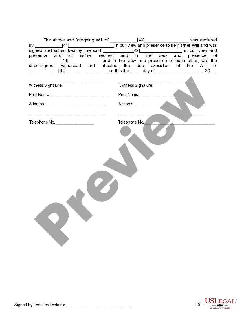 Preview Mutual Wills containing Last Will and Testaments for Man and Woman living together not Married with No Children
