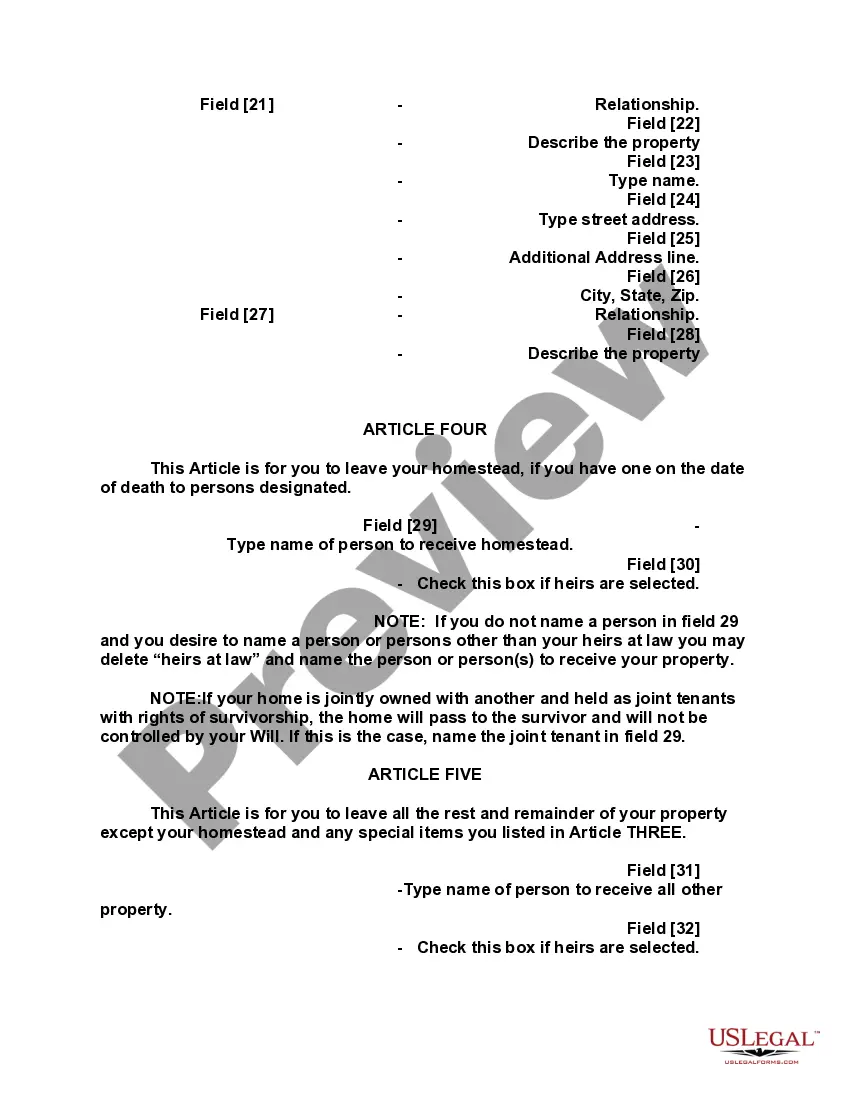 Preview Mutual Wills containing Last Will and Testaments for Man and Woman living together not Married with No Children