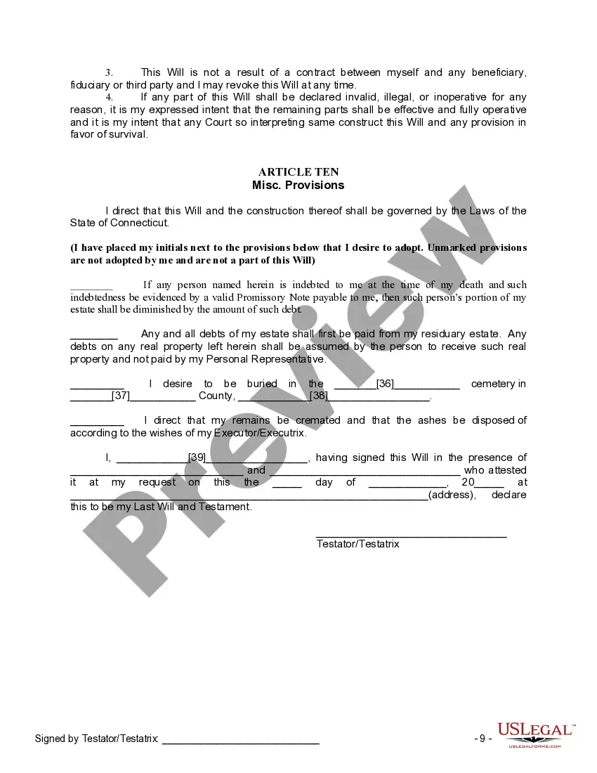 Preview Mutual Wills containing Last Will and Testaments for Man and Woman living together not Married with No Children