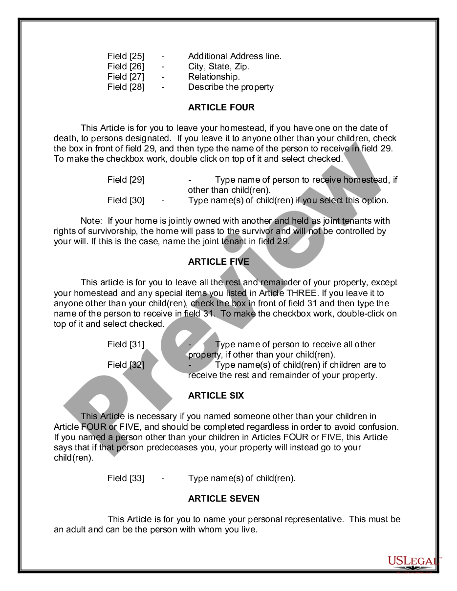 page 1 Mutual Wills Package of Last Wills and Testaments for Man and Woman living together not Married with Adult Children preview