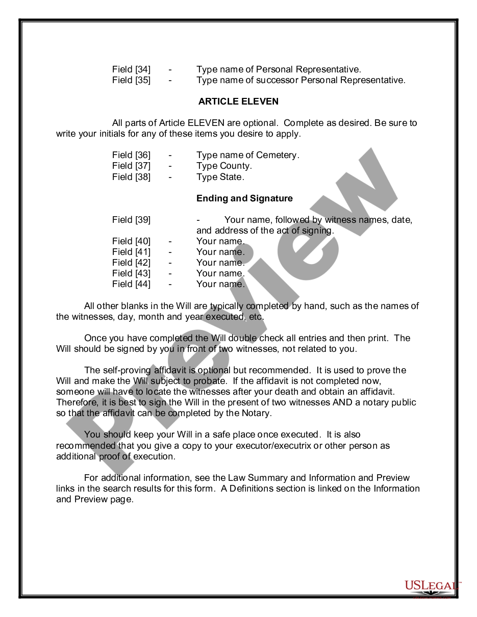 page 2 Mutual Wills Package of Last Wills and Testaments for Man and Woman living together not Married with Adult Children preview