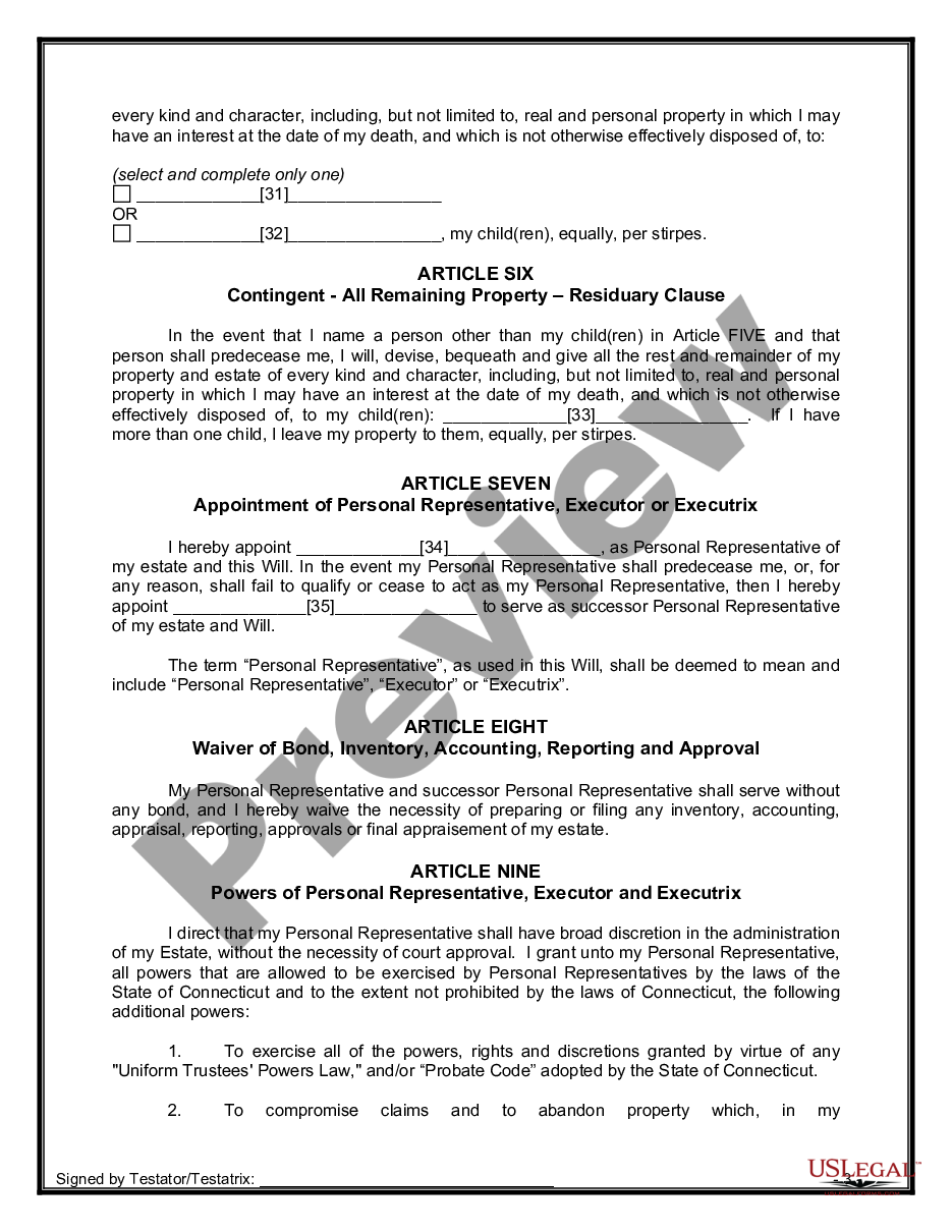 page 5 Mutual Wills Package of Last Wills and Testaments for Man and Woman living together not Married with Adult Children preview