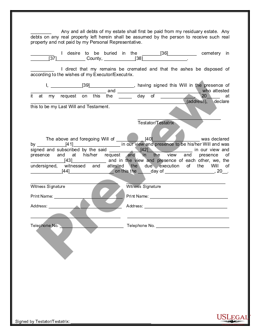 page 8 Mutual Wills Package of Last Wills and Testaments for Man and Woman living together not Married with Adult Children preview