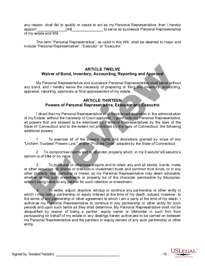 Preview Mutual Wills or Last Will and Testaments for Man and Woman living together, not Married with Minor Children