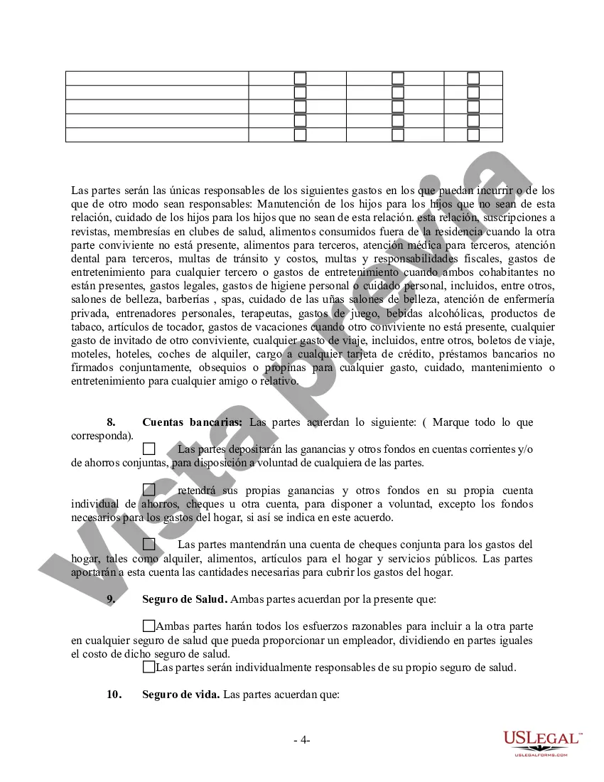 Preview Acuerdo de convivencia no marital de convivencia