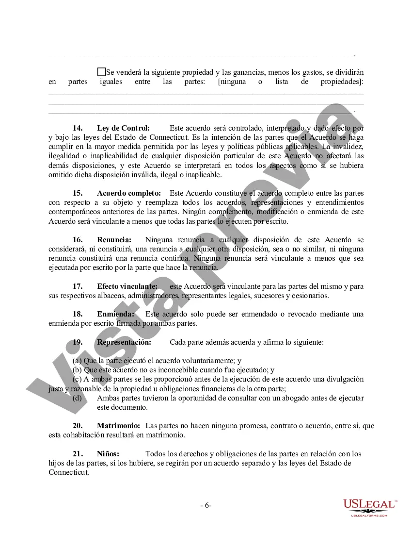 Preview Acuerdo de convivencia no marital de convivencia