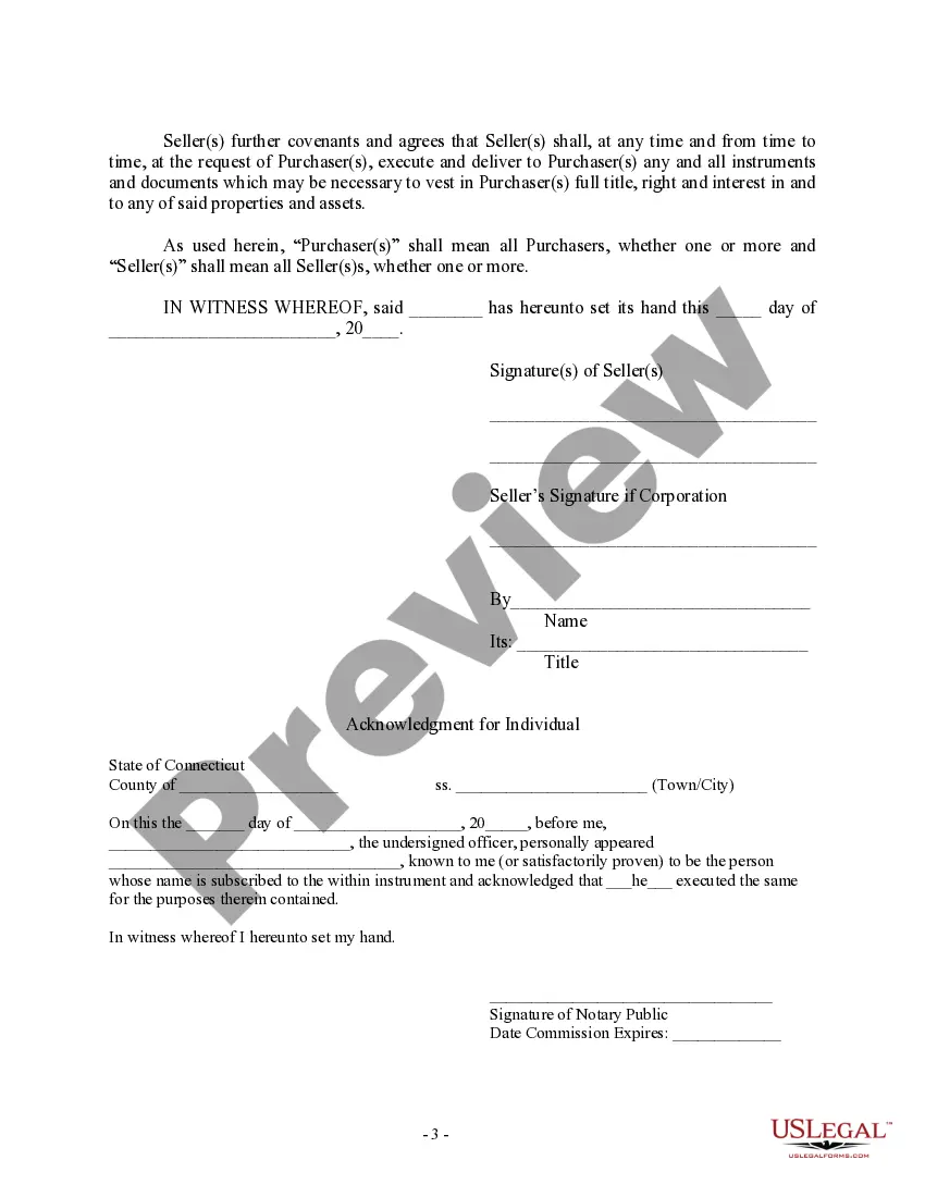 Get Bill of Sale in Connection with Sale of Business by Individual or Corporate Seller Preview Bill of Sale in Connection with Sale of Business by Individual or Corporate Seller