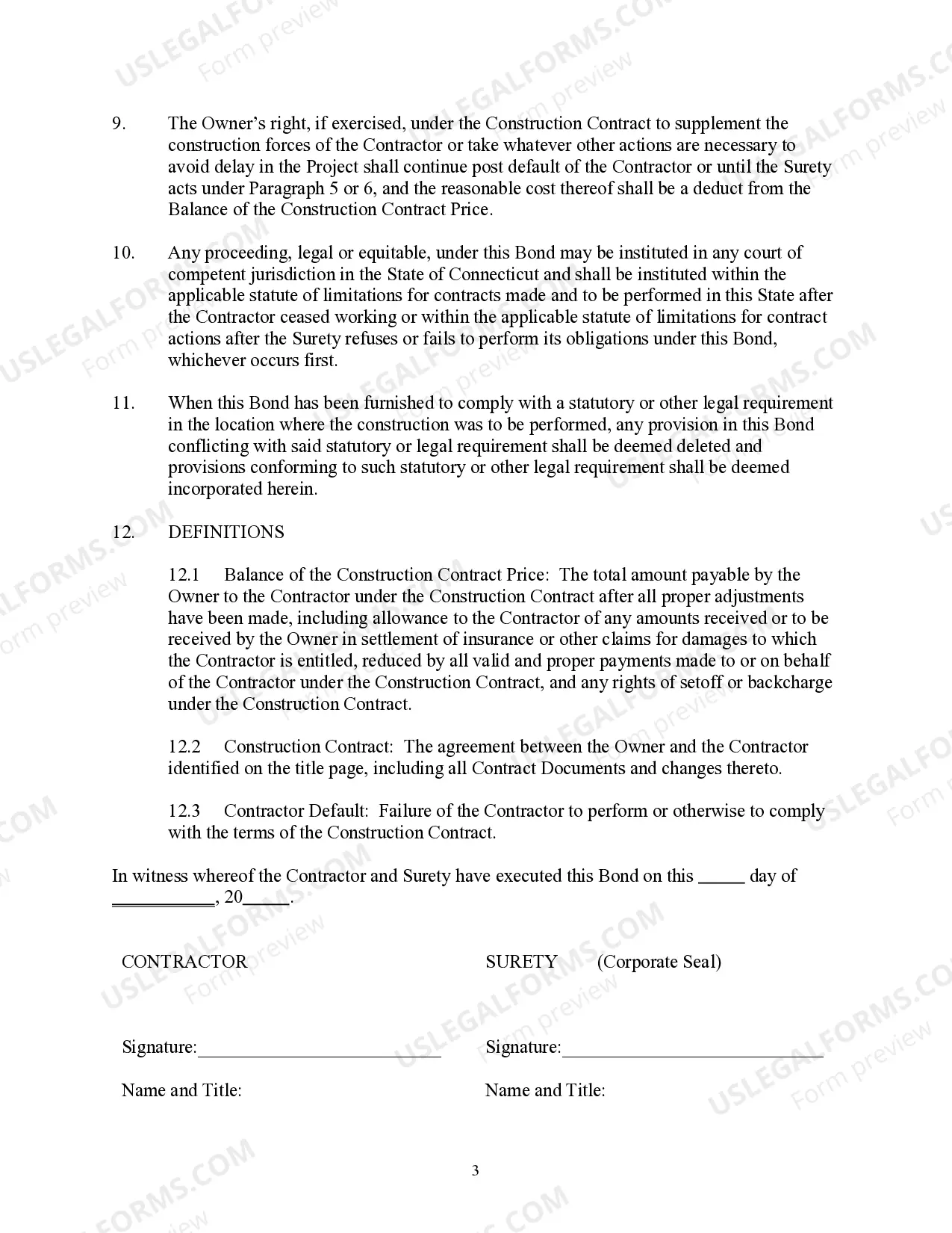 Preview Performance Bond