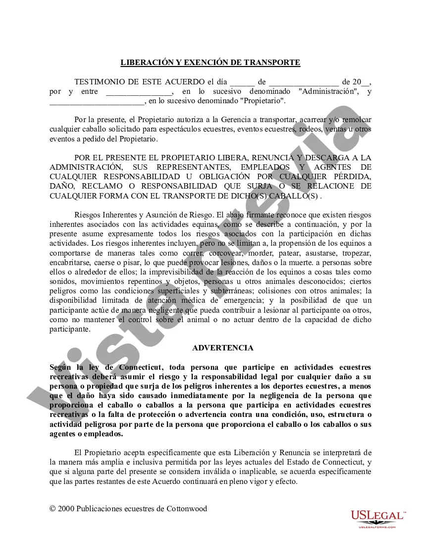 Preview Paquete de formularios equinos de caballos de Connecticut