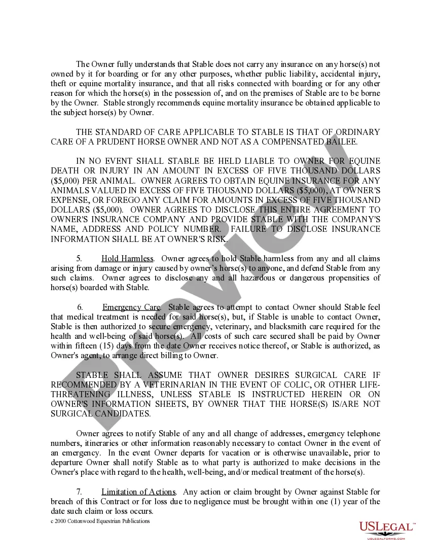 Preview Connecticut Horse Equine Forms Package