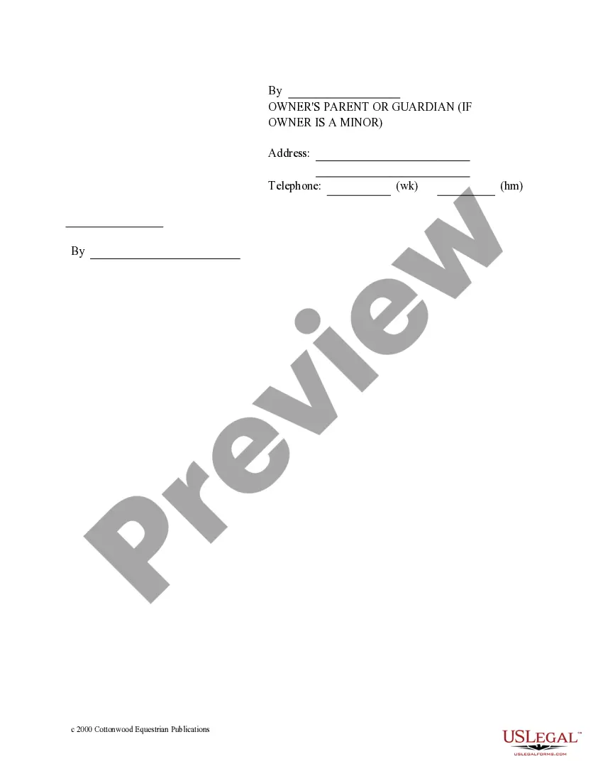 Preview Connecticut Horse Equine Forms Package