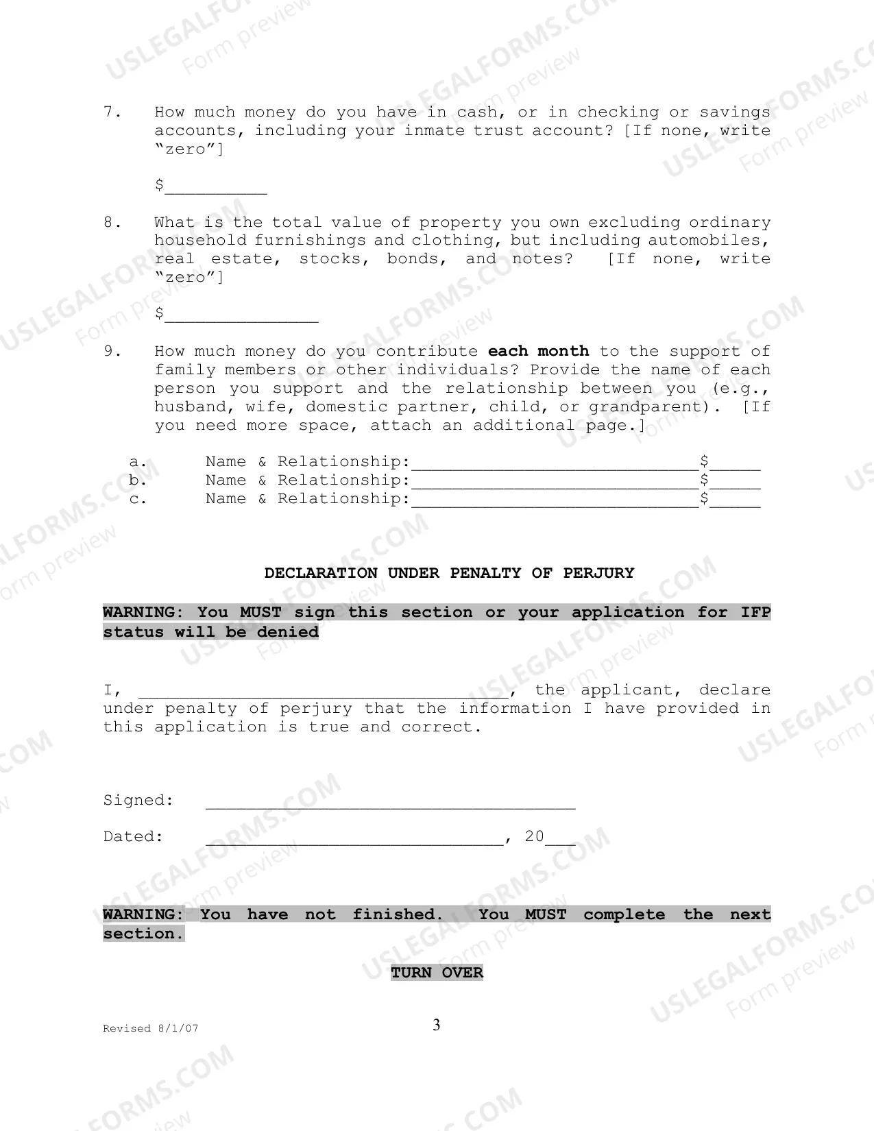 Preview Prisoner's Application to Proceed in Forma Pauperis in a Civil Rights Action